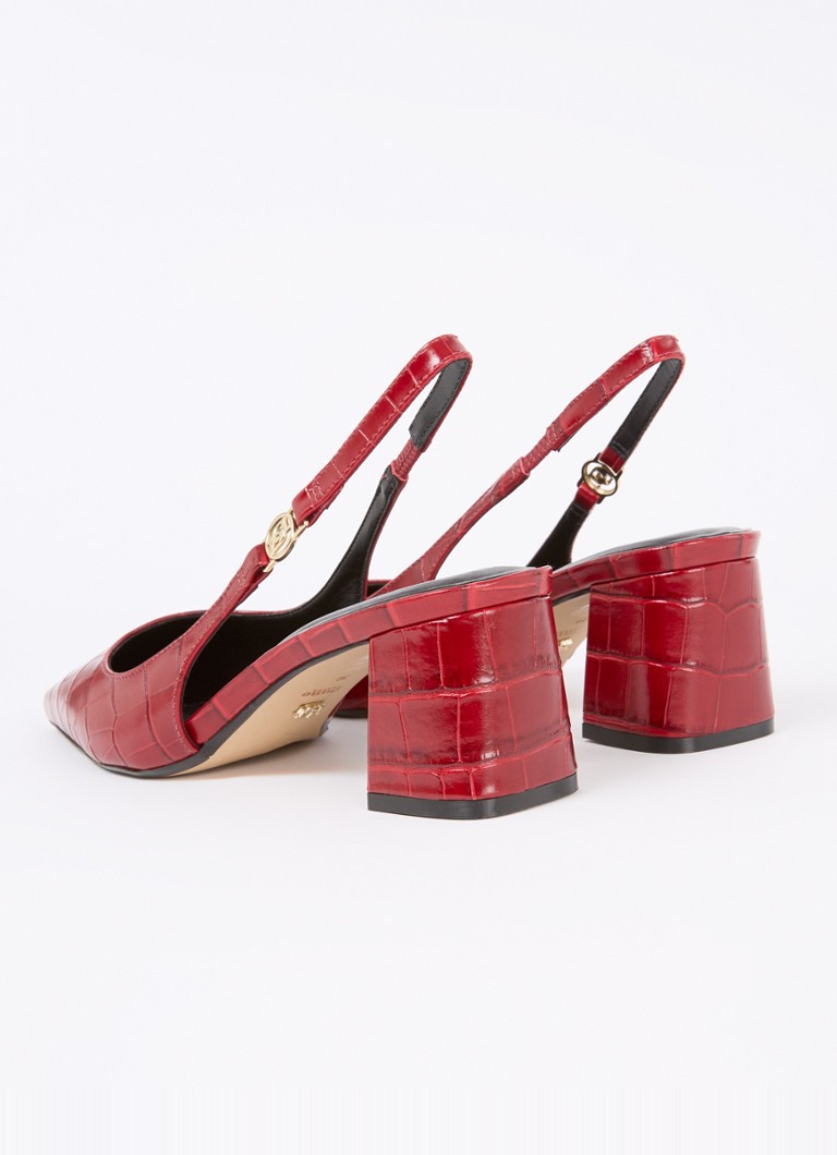 Pantofi cu toc slingback Dune London Contact, din piele cu textură de crocodil.
