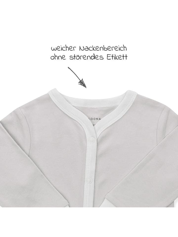 LaLoona Schlafanzug 2er Pack Strampler Pyjama Einteiler - Grau in grau günstig kaufen