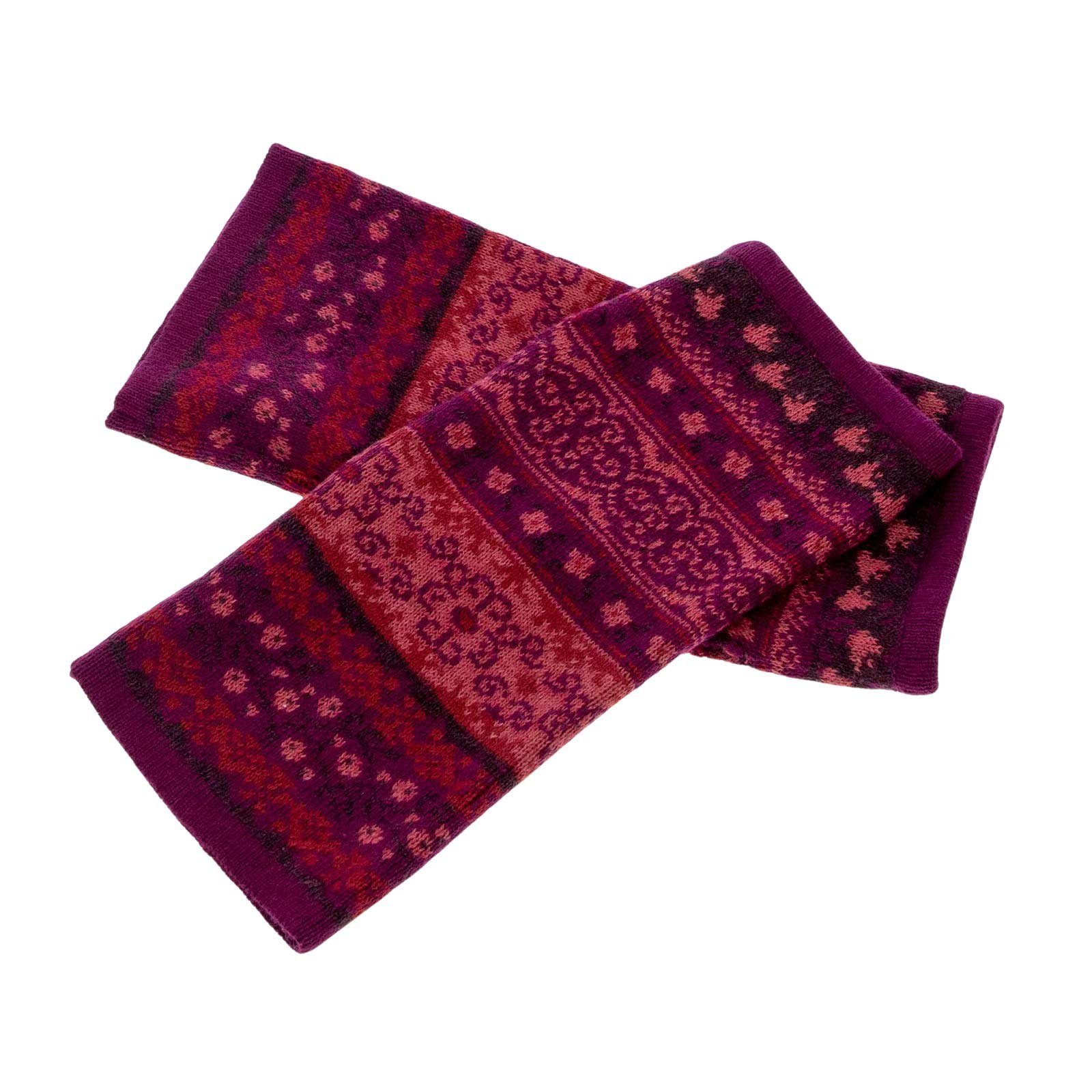 KUNST UND MAGIE Armstulpen Armstulpen Handwärmer Handschuhe Pulswärmer extrafeiner Jacquard-Stoff