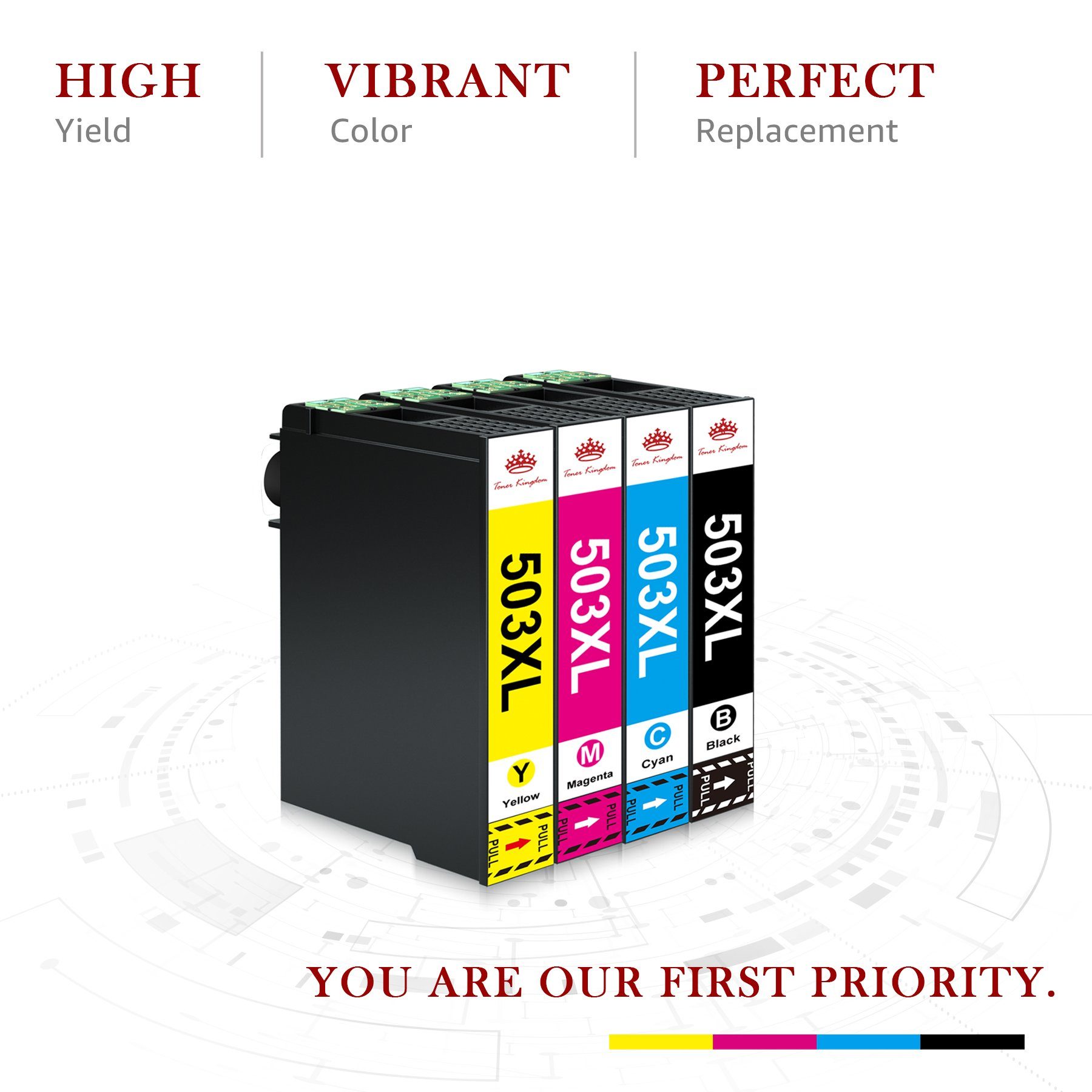 Toner Kingdom 8er 503 Multipack für Epson 503XL Druckerpatronen Tintenpatrone (WorkForce WF-2960DWF WF-2965DWF, Expression Home XP-5200 XP-5205)