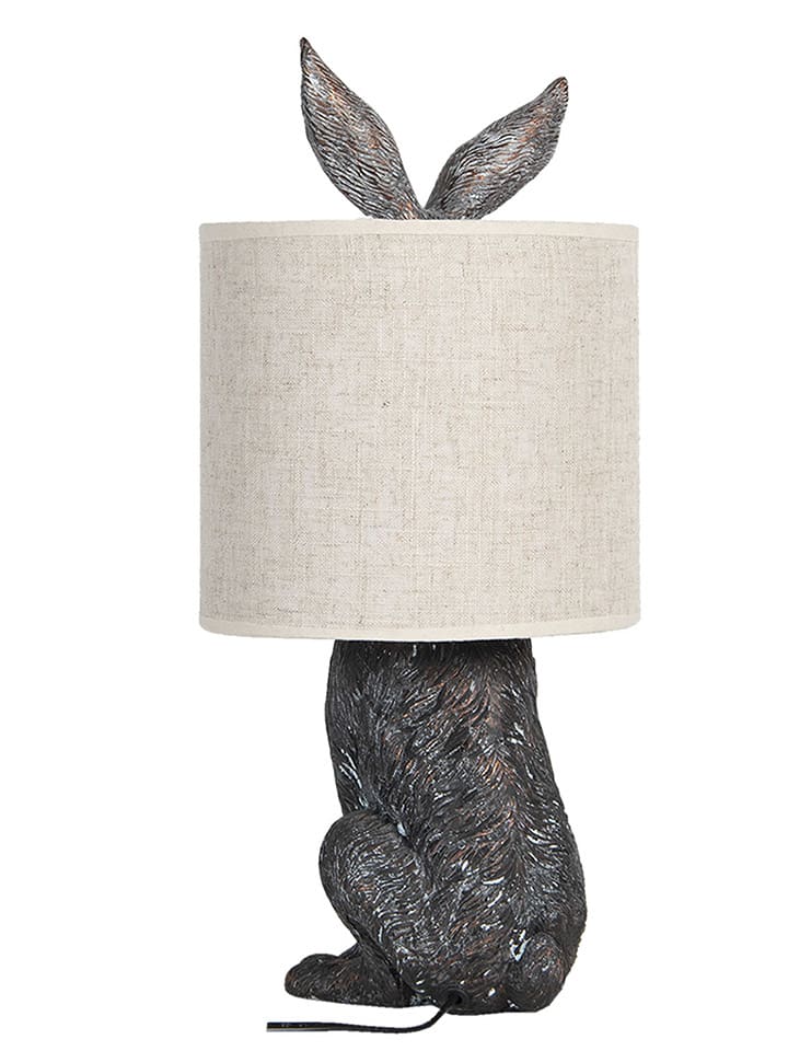 Clayre & Eef Tischleuchte in Beige/ Schwarz - (H)45 cm günstig kaufen onesize