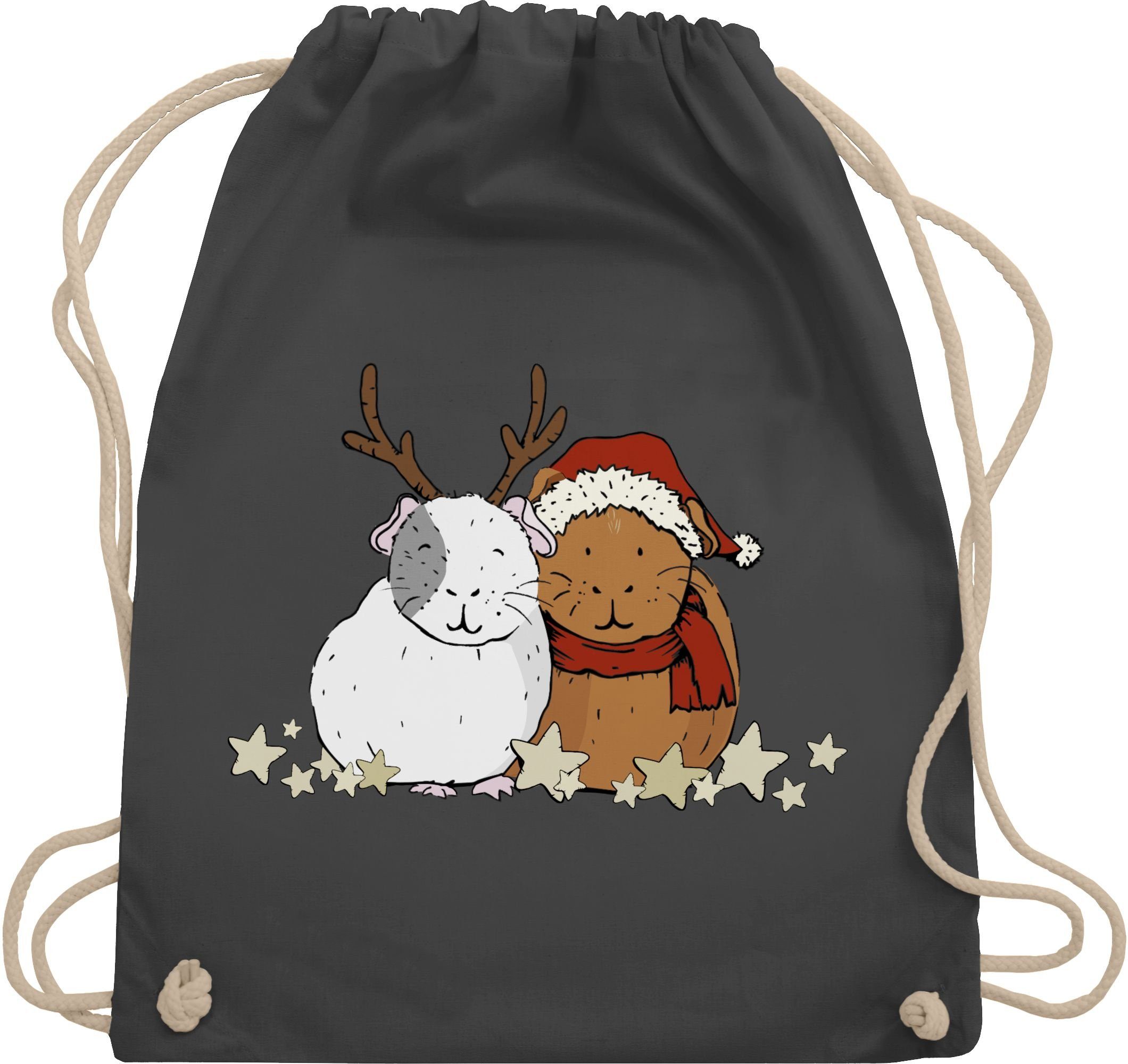 Shirtracer Turnbeutel Weihnachtliche Meerschweinchen - Weihnachten & Silvester Geschenke - Turnbeutel, Neujahrsgeschenke Party Deko
