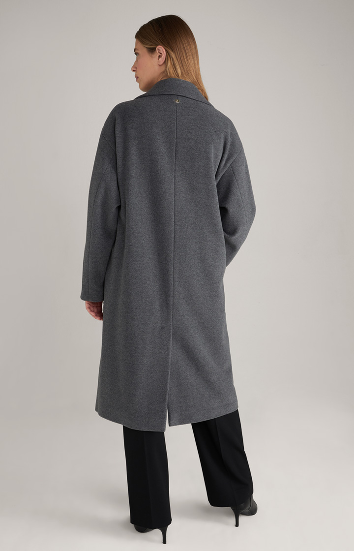 Wool-Mix Mantel in Grau Melange