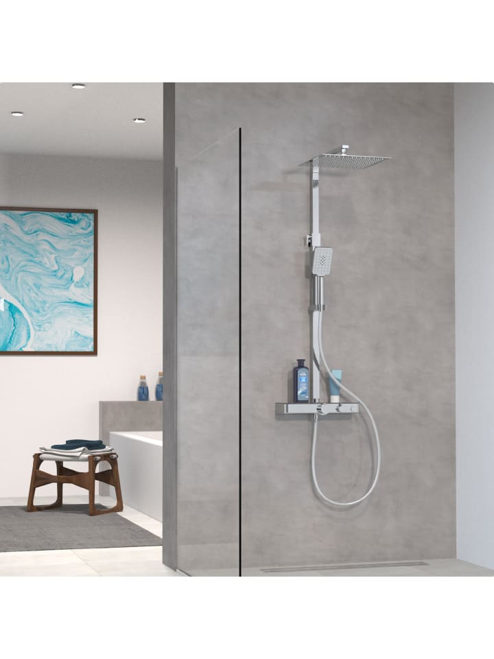 Schütte Duschset OCEAN in Chrom/Anthrazit, mit Thermostat - (L) 55 x (B) 35 x (H) 120 cm günstig kaufen onesize