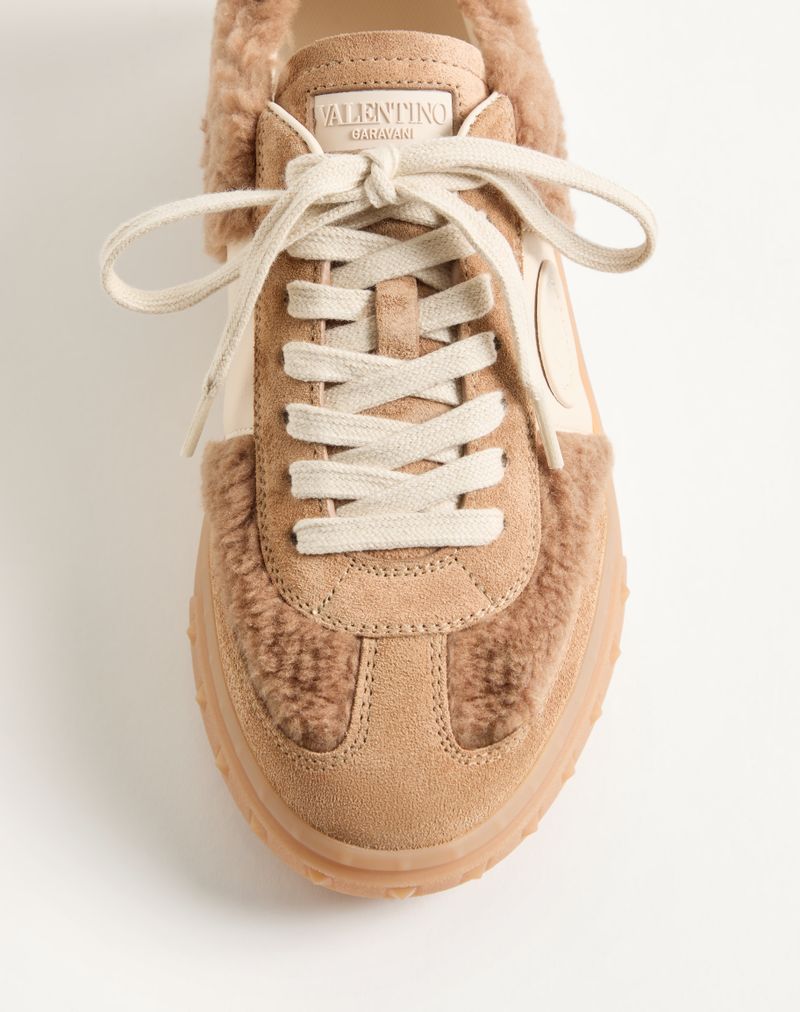 Baskets Upvillage en laine et cuir fendu