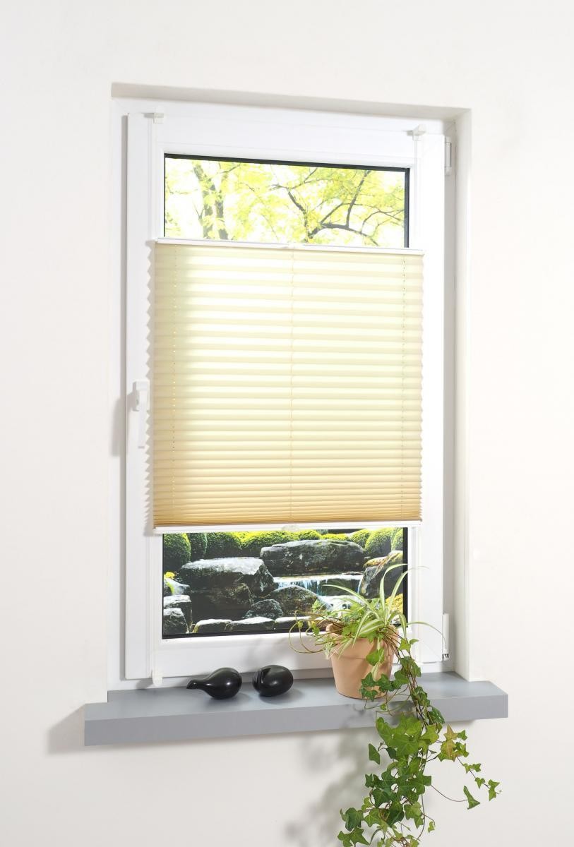 Bella Casa Klemmfix Plissee verspannt, 75 x 130 cm (Breite x Höhe), ecru