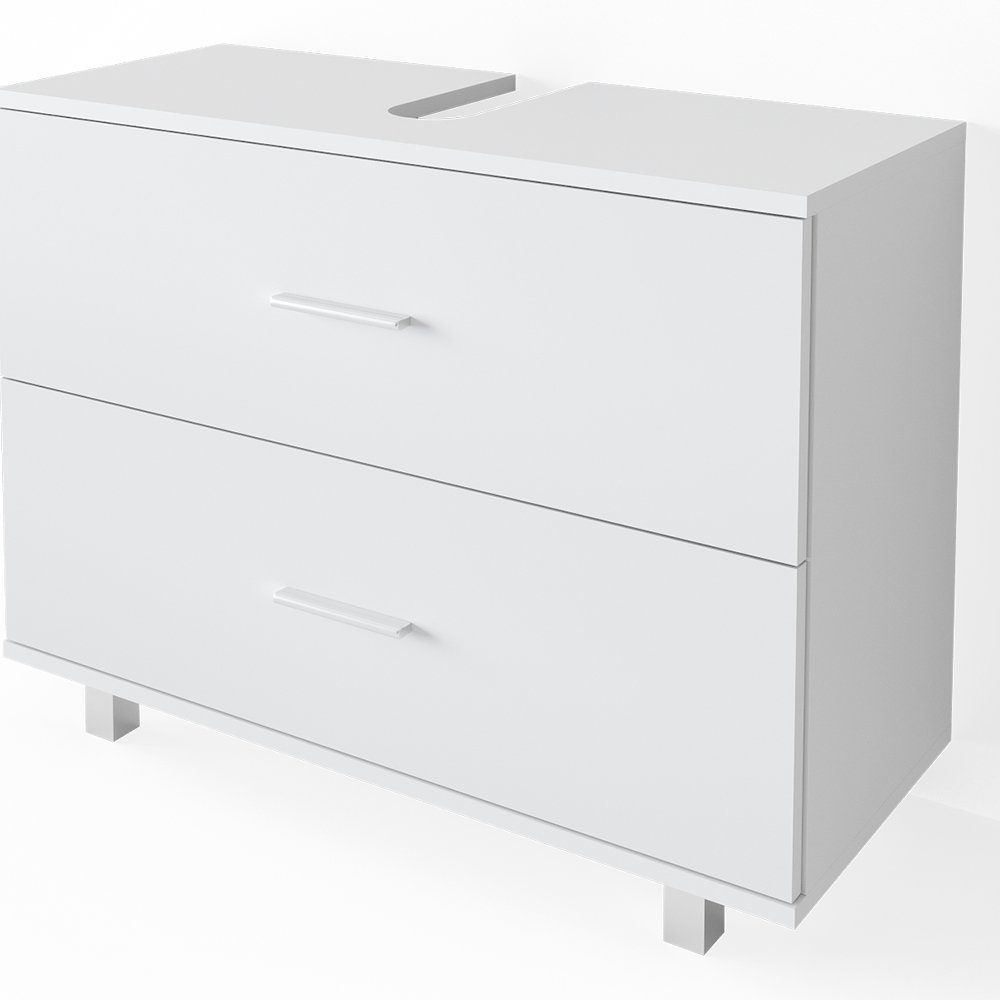 Vicco Badmöbel-Set Badezimmerset ILIAS Weiß Set 5, (2-er Set, 2-St., 2-er Set)