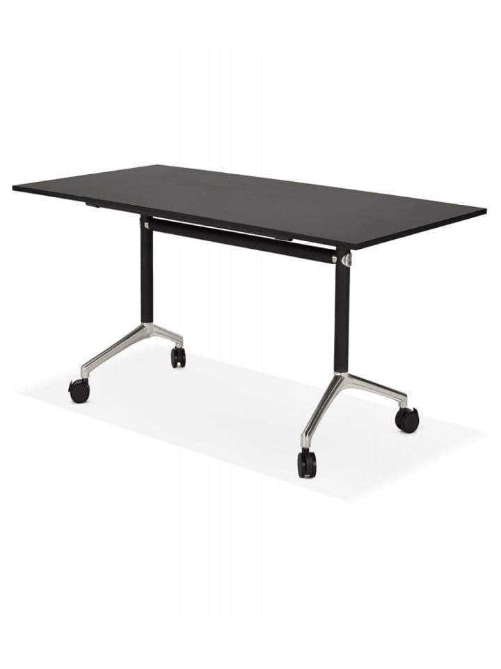 KADIMA DESIGN Klappschreibtisch aus Aluminium mit Melaminholzplatte | Elegant in Schwarz günstig kaufen