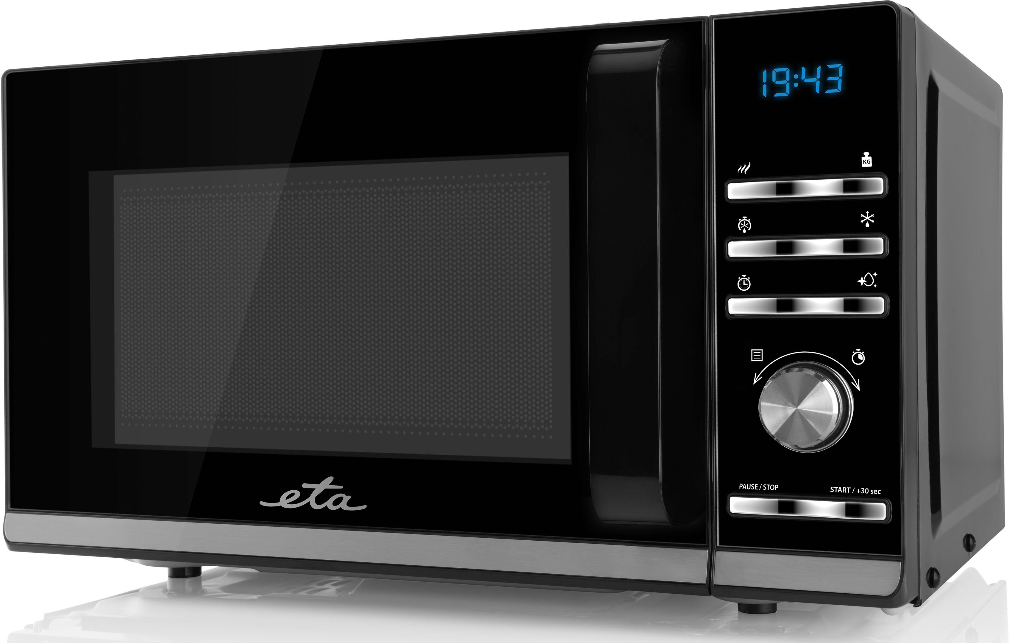 eta Mikrowelle Galeto ETA121090010, Mikrowelle, 20 l, schwarz mit 3 Auftaufunktionen und 700 Watt