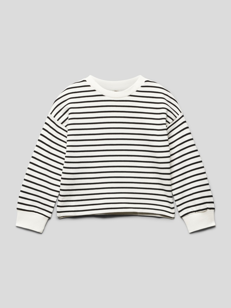 Sweatshirt mit Streifenmuster Modell 'Stella' in weiß