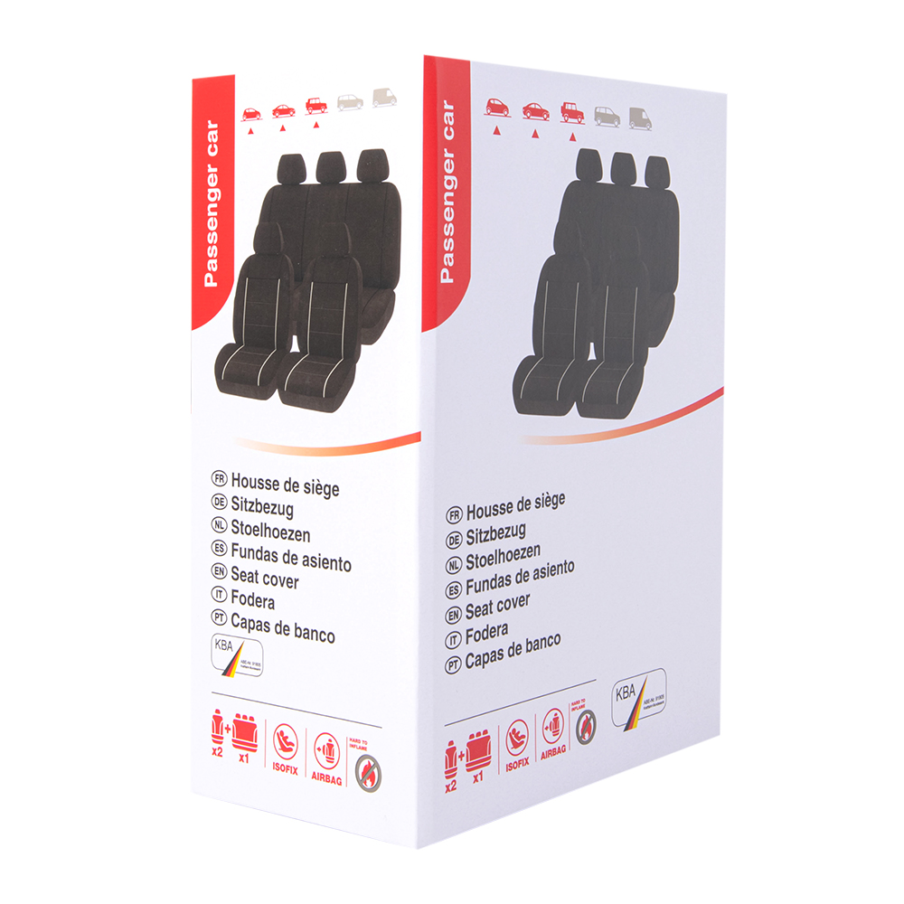 Universal-Sitzbezug-Set schwarz-grau, KBA-zertifiziert, 9-teilig - ATU
