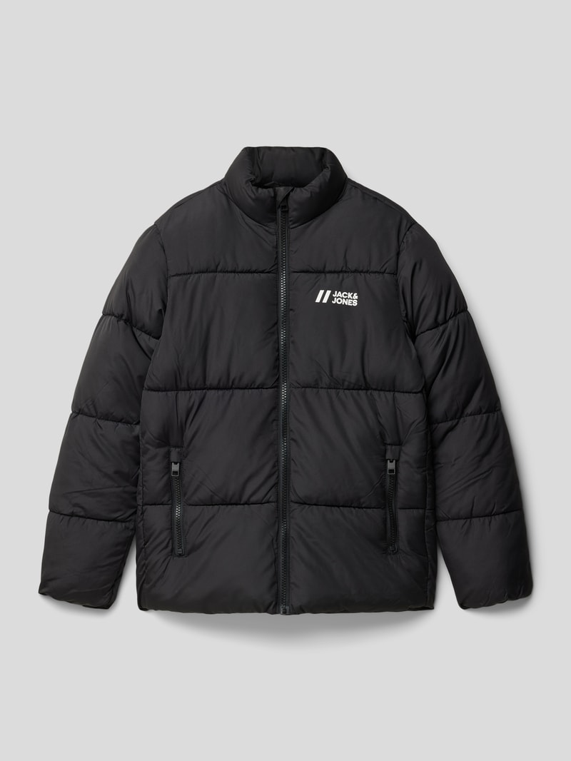 Steppjacke mit Label-Print Modell 'MAX' in schwarz