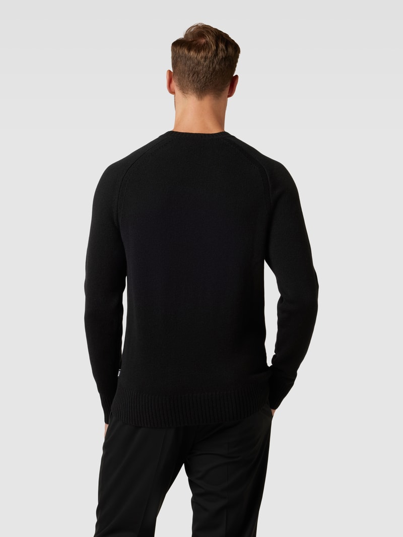 Kaschmirpullover mit Rundhalsausschnitt Modell 'Maglio' in schwarz