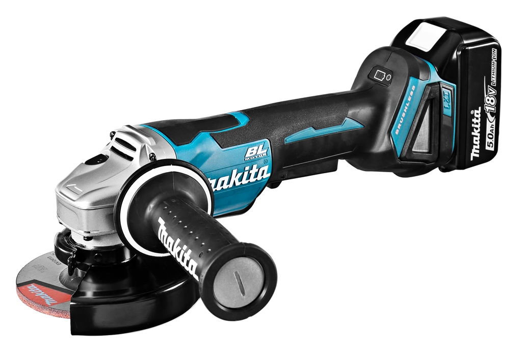 Polizor unghiular Makita DGA508RTJ 18V 5.0Ah Li-Ion 125 mm cu frână de motor
