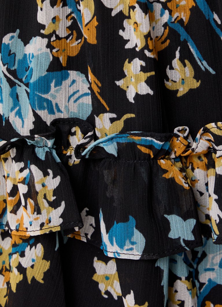 Ralph Lauren mini sijonas su lapų raštu ir raukiniais