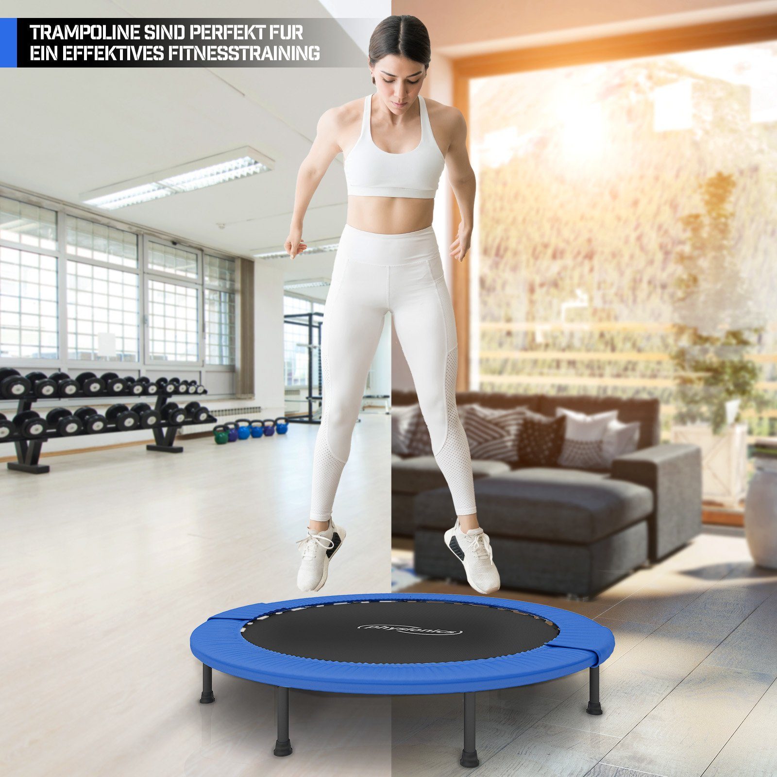 Physionics Fitnesstrampolin Fitness Trampolin - Durchmesser : 81cm/91cm/96cm/102cm/114cm/122cm