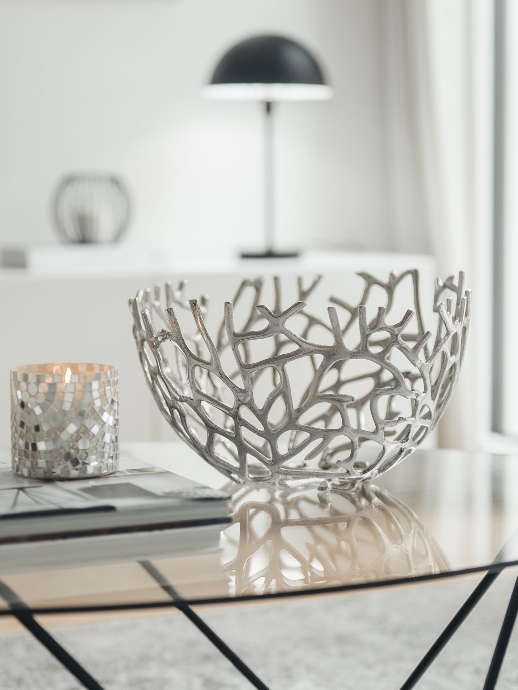 Twigs Deko-Schale, Silber