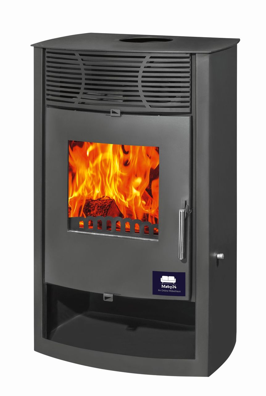 Moeby24 Kamin Ofen Kaminofen Anthrazit 130mm Rauchrohr 7,8 KW BimSchV 1-2 EEK A  Denice