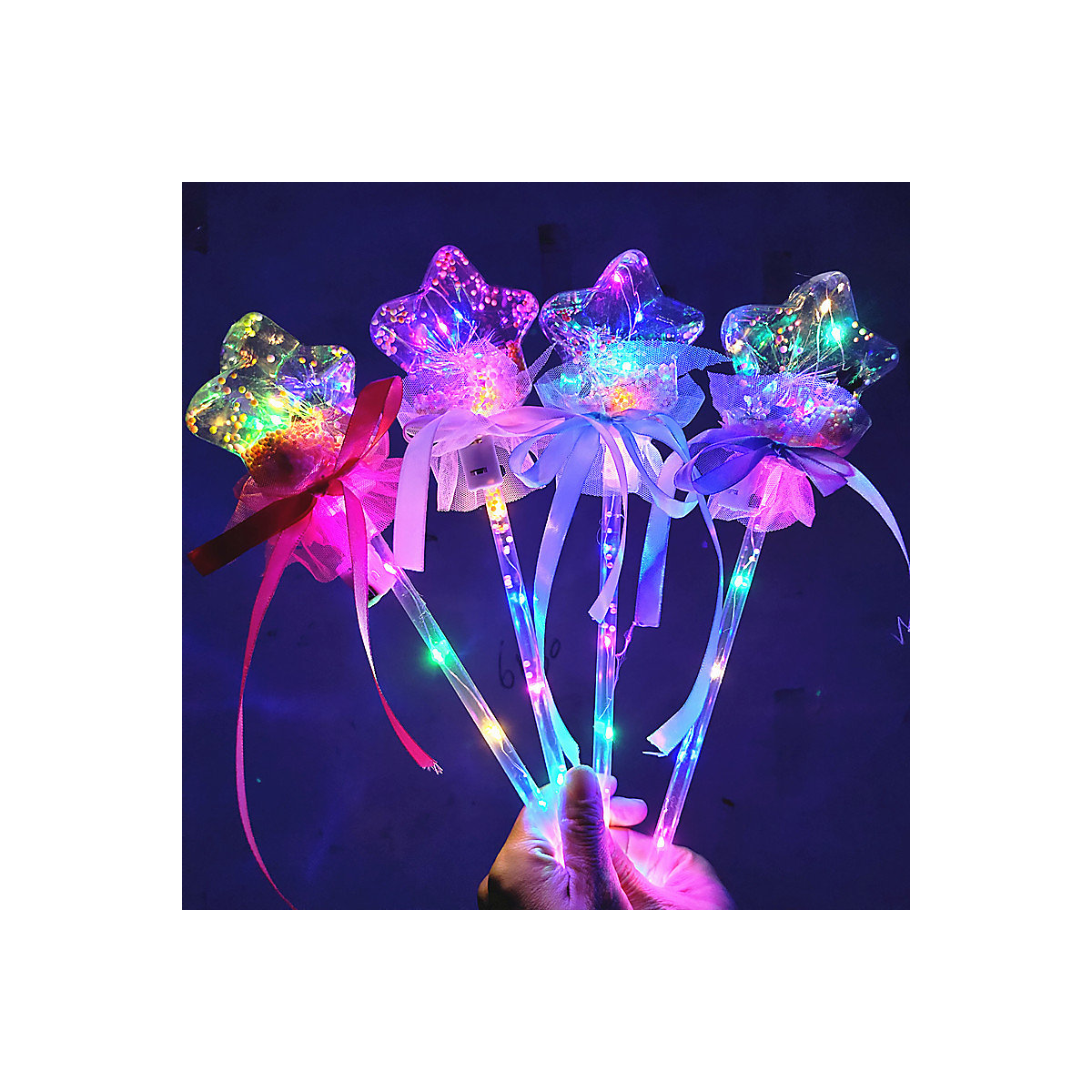 1PC Handheld Fairy Zauberstab Spielzeug für Kinder Leuchtender Sternenkugel-Zauberstab