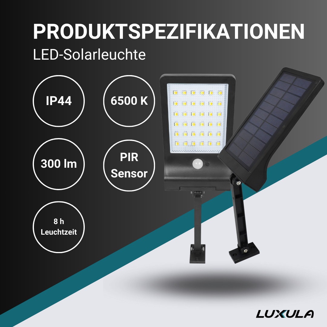 LUXULA Solar-Wandleuchte mit PIR-Sensor