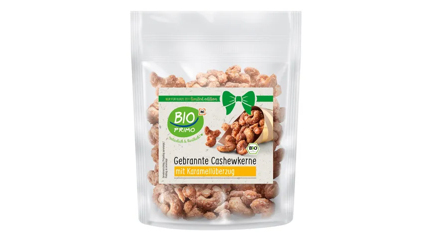 BIO PRIMO Bio gebrannte Cashewkerne mit Karamellüberzug 150 g