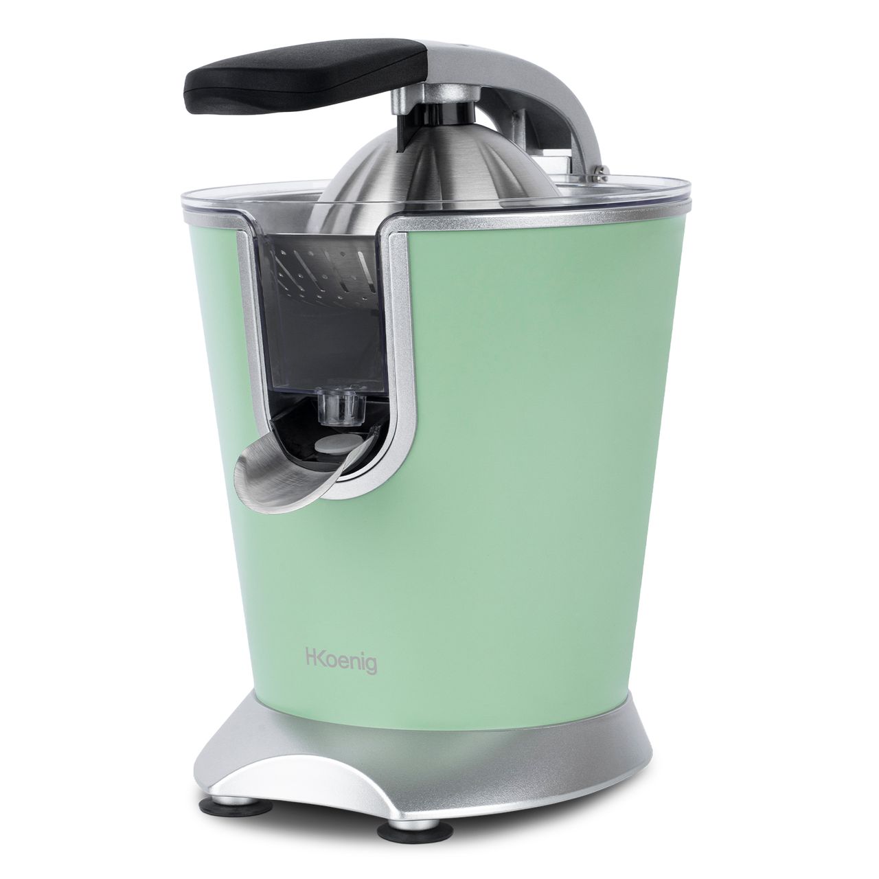 H.Koenig Elektrische Zitruspresse AGR88 BPA-frei, Orangen-, Zitronen-, Grapefruitsaft, Schnell, Automatisch, Leise, Leistungsstark, 160 W, Tropfstopp, Spülmaschinengeeignet, hellgrün