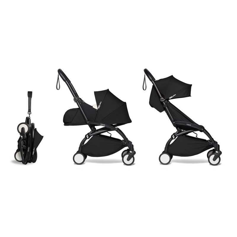Poussette complète Yoyo2 châssis noir assise 0+ et 6+ noir Babyzen