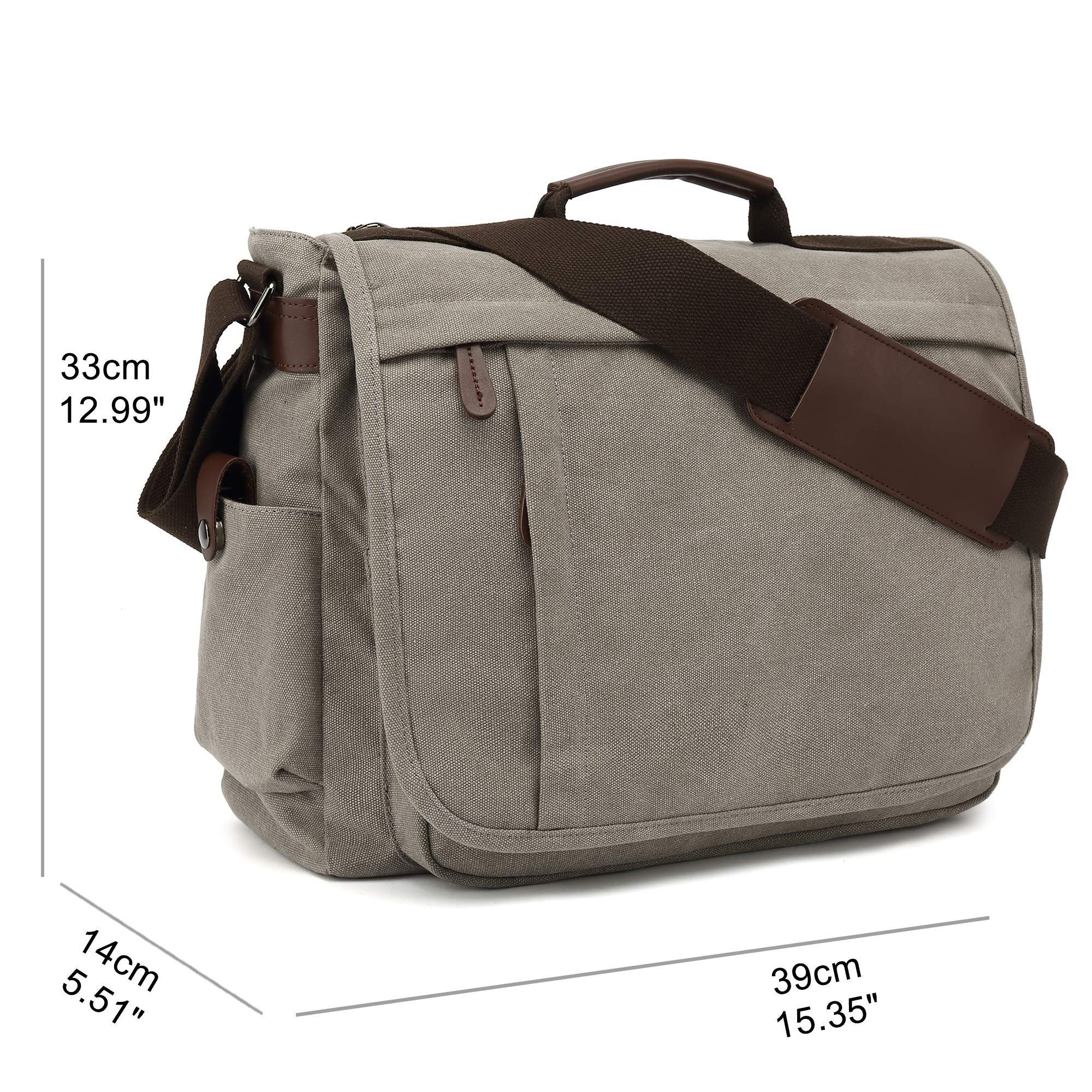 TAN.TOMI Aktentasche Umhängetaschen Herren aus Canvas Schultasche, Aktentasche groß (Schultertasche für Herren), Verstellbarer Schultergurt,Canvas Schultasche