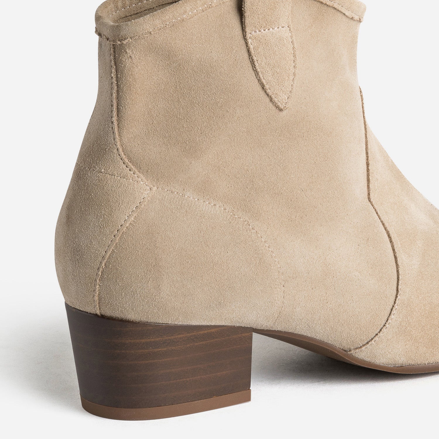 Boots Western ERAM FLEX taupe en cuir velours