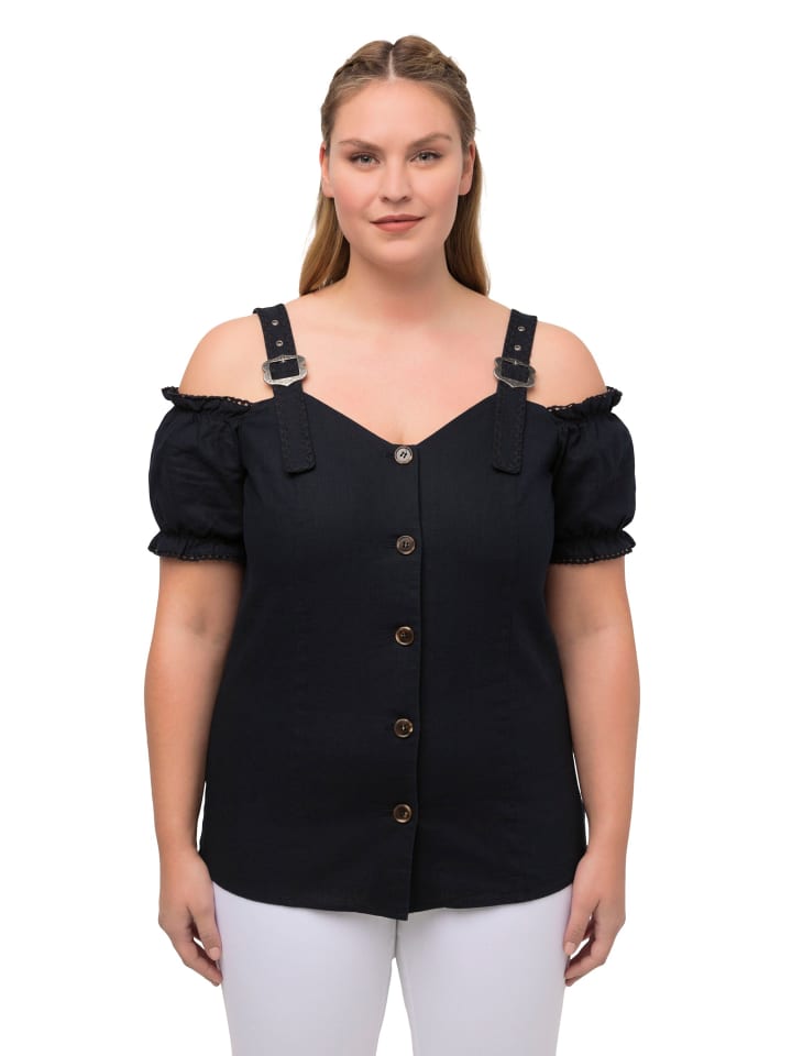 Ulla Popken Trachtenbluse in marine günstig kaufen