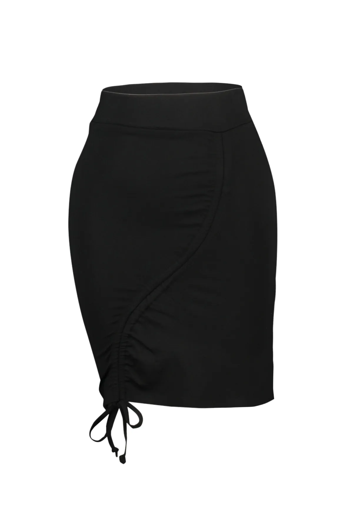 Trendyol Collection  Schwarzer taillierter Mini-Strickrock mit Raffung TWOAW22ET0630