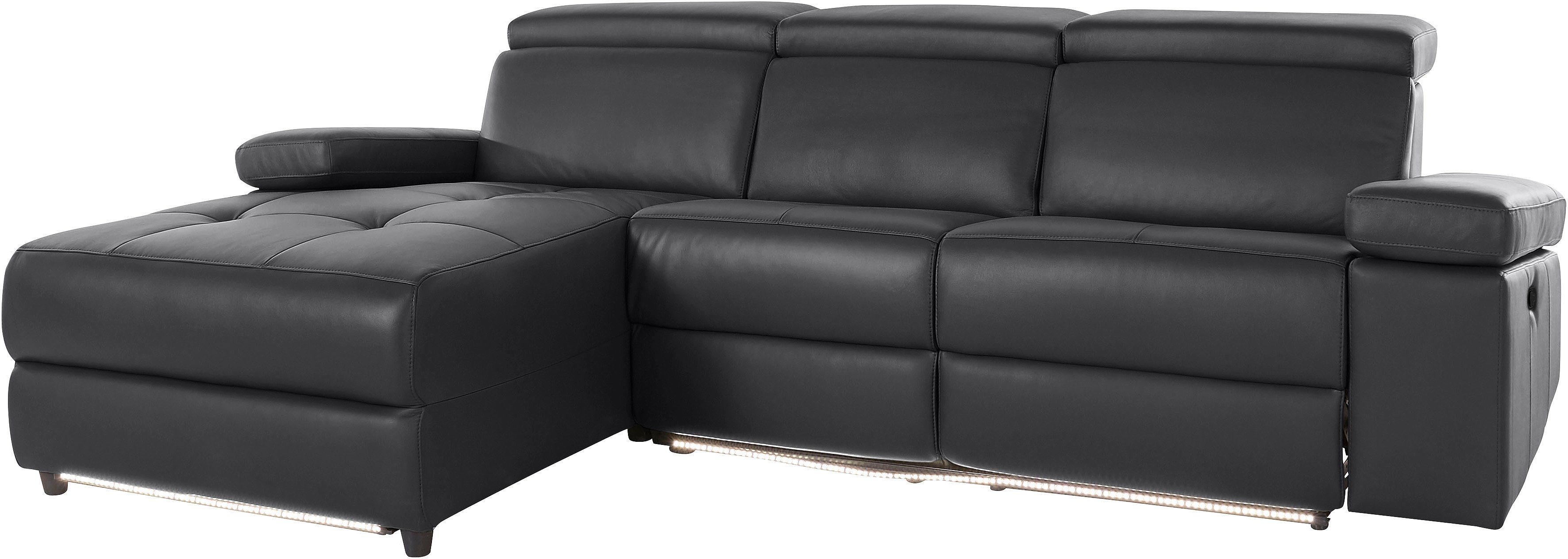 Places of Style Ecksofa Kilado, mit Relaxfunktion, verstellbarer Armlehne, Kopfteilverstellung