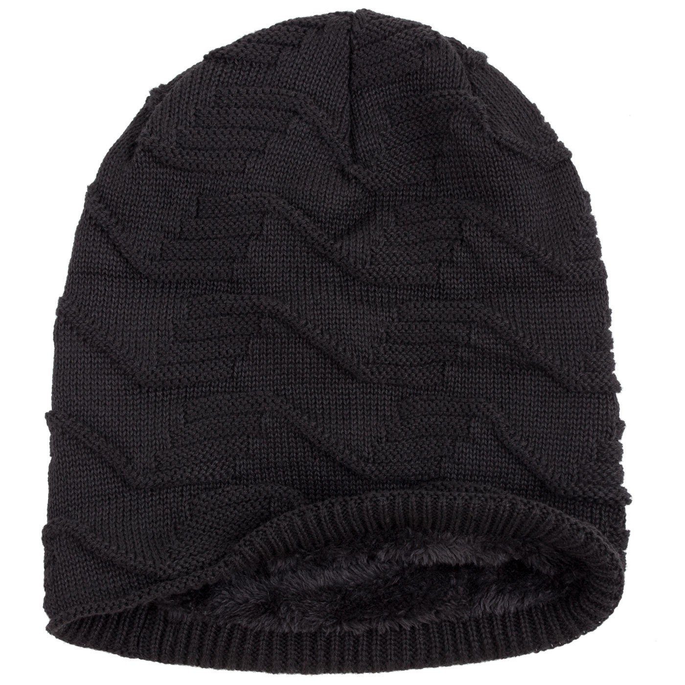 compagno Strickmütze (1-St) Warm gefütterte Wintermütze mit elegantem Strickmuster Beanie Mütze