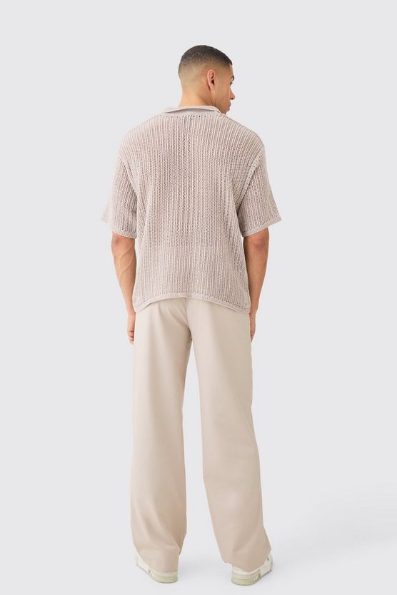 Kastiges Oversize Poloshirt mit Tasche