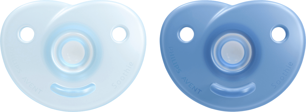 Schnuller Soothie Silikon, blau, 0-6 Monate, 2 St