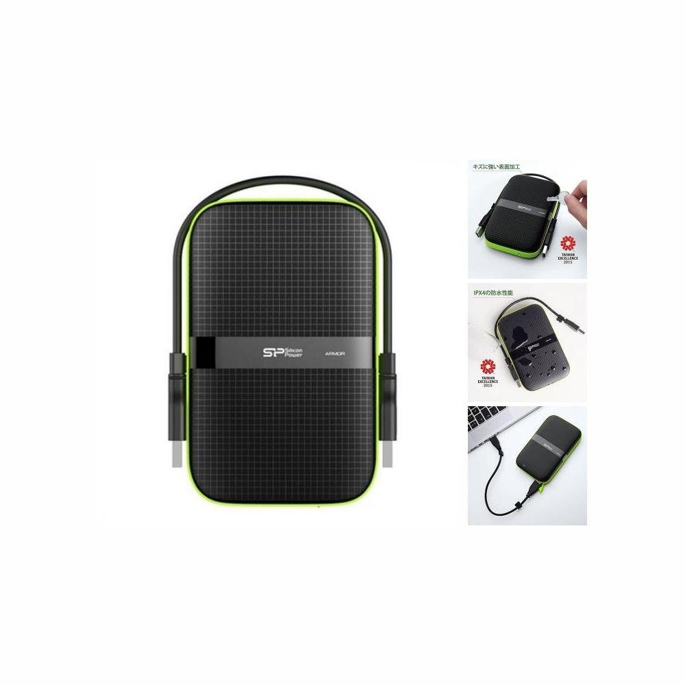 SILICON POWER Externe Festplatte Silicon Power A60 25 USB 30 2 TB Anti-shock Waterpr interne Gaming-SSD