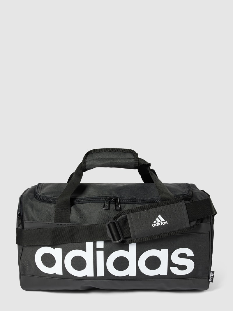 Duffle Bag mit Label-Detail Modell 'LINEAR DUFFEL' in schwarz