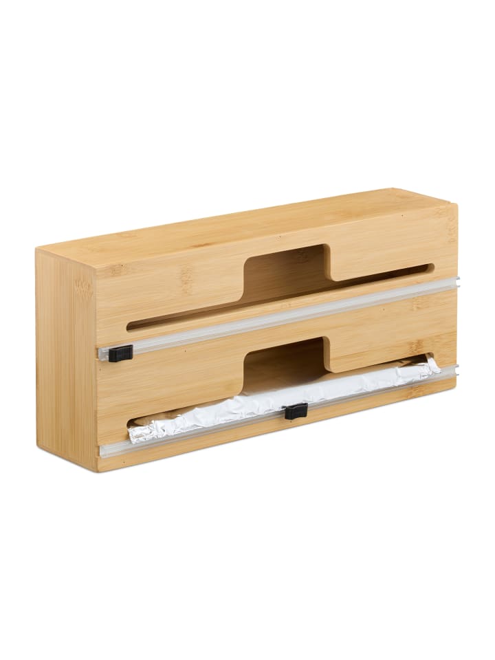 relaxdays Folienspender in Natur - 2 Rollen günstig kaufen onesize