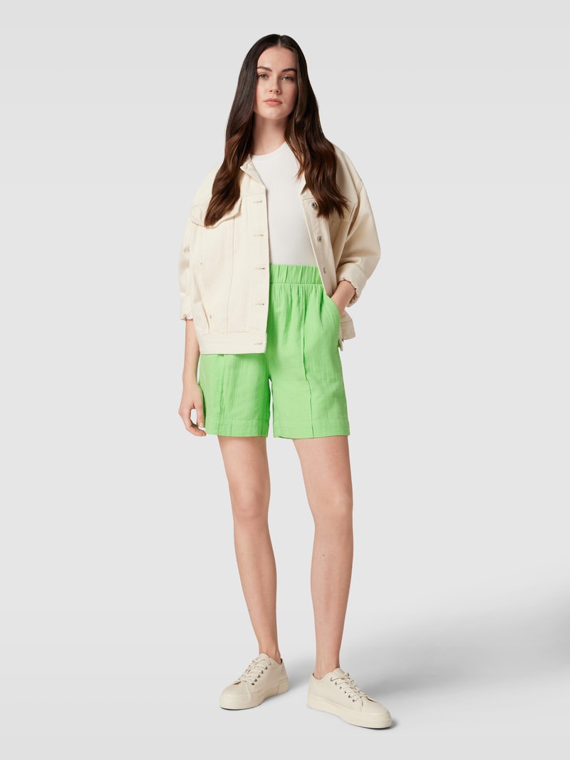 Shorts aus reiner Baumwolle mit Eingrifftaschen Modell 'Piro' in grün