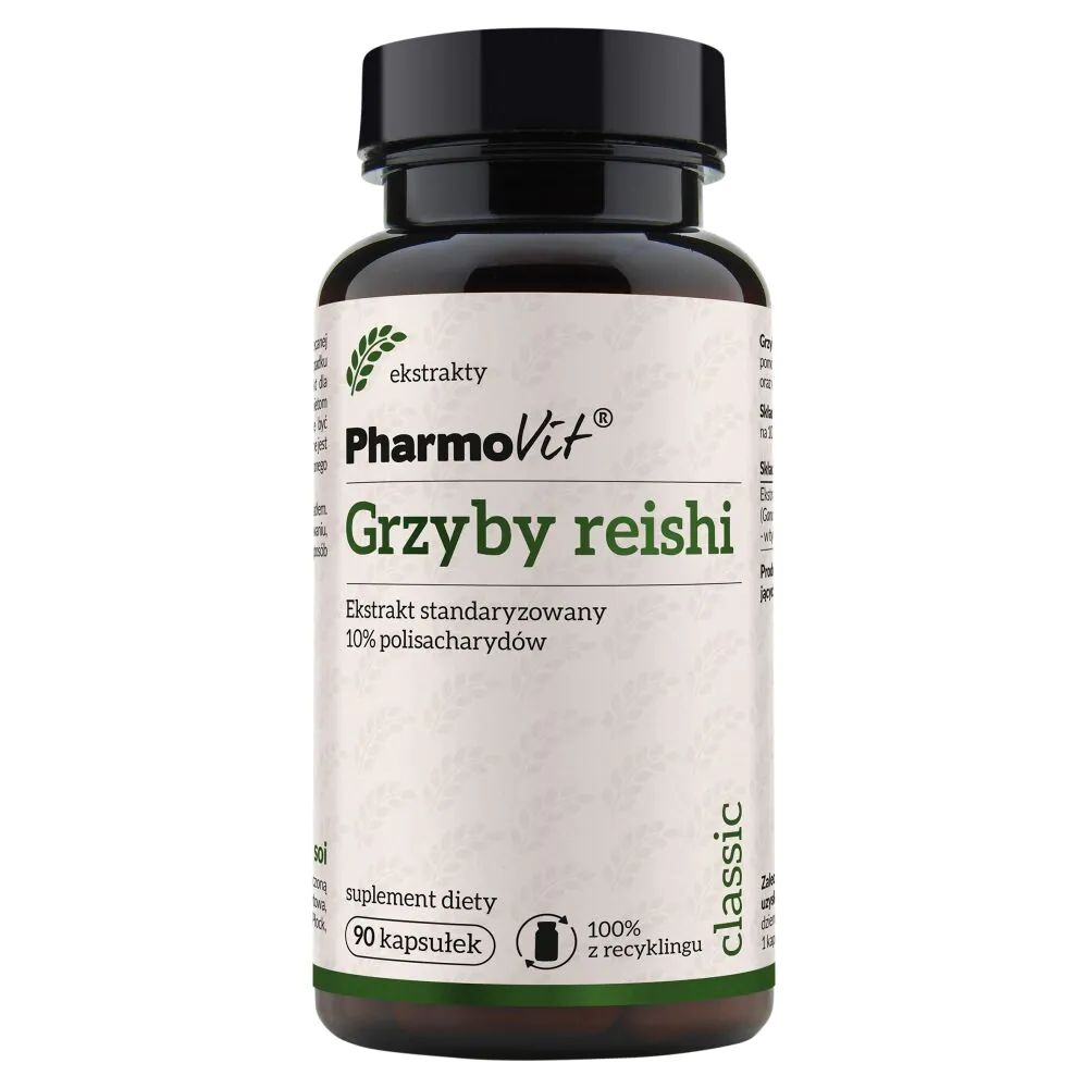 „PharmoVit Classic“ Reishi grybų 10 % polisacharidų kapsulės