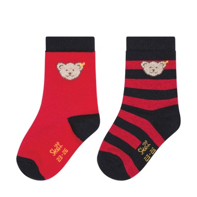 Socken 2er Pack GOTS, rot
