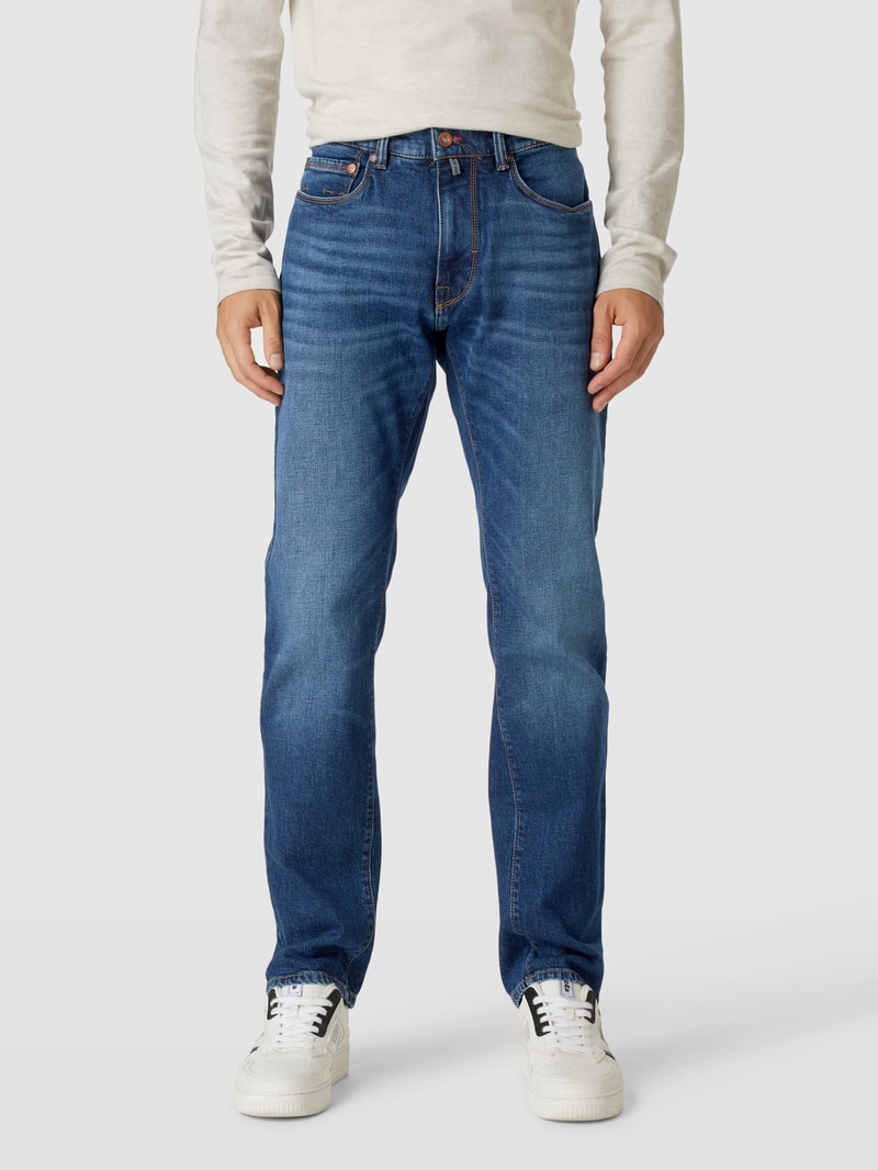 Jeans im 5-Pocket-Design Modell 'Lyon' in dunkelblau