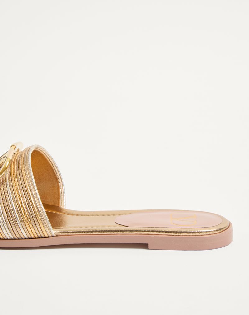 VLogo Signature Metallic Slide Sandal met Cornely-borduurwerk