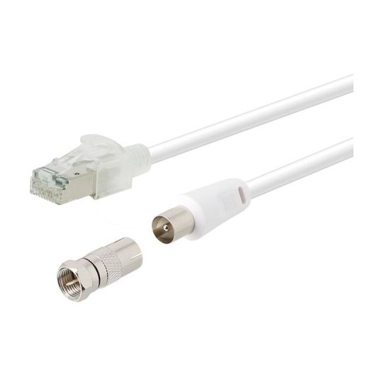 Adaptateur SEDEA RJ45/TV 9,5 mm 2 m blanc