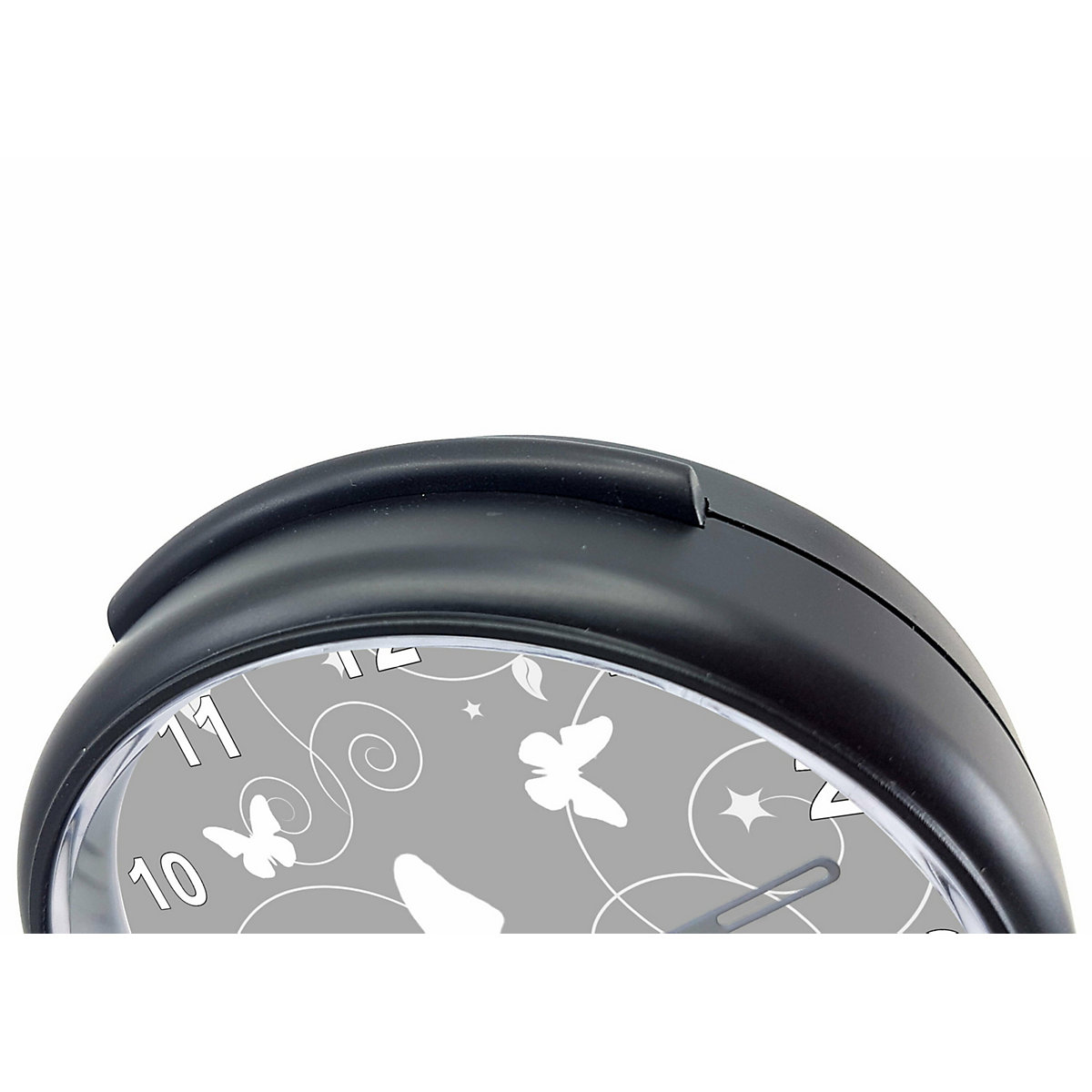 Kinder Funkwecker personalisiert mit Namen Schmetterling Ornamente Atom-/Funkuhr, 12-Stunden-Anzeigeformat, Schlummerfunktion, Nachtlicht, Geräuschlos/Ohne Ticken