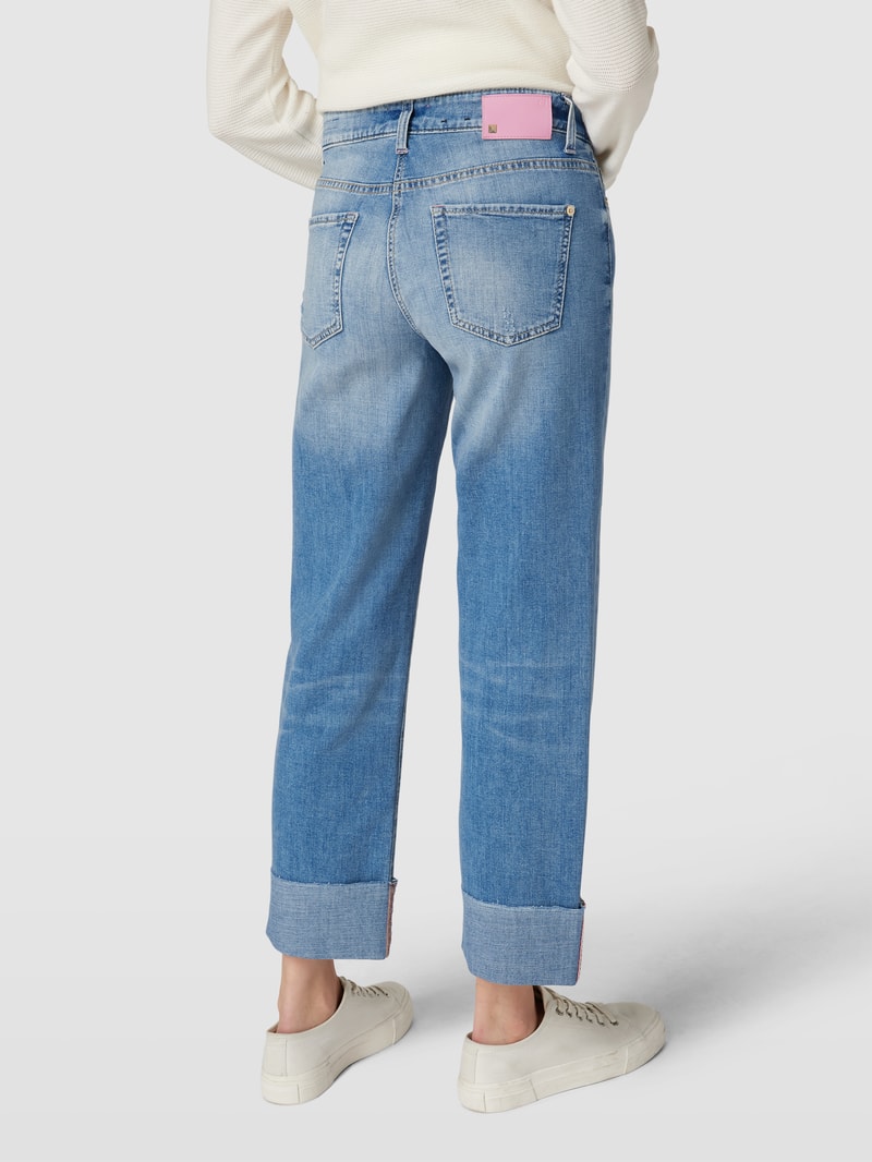 Jeans mit Label-Patch Modell 'PARIS' in blau