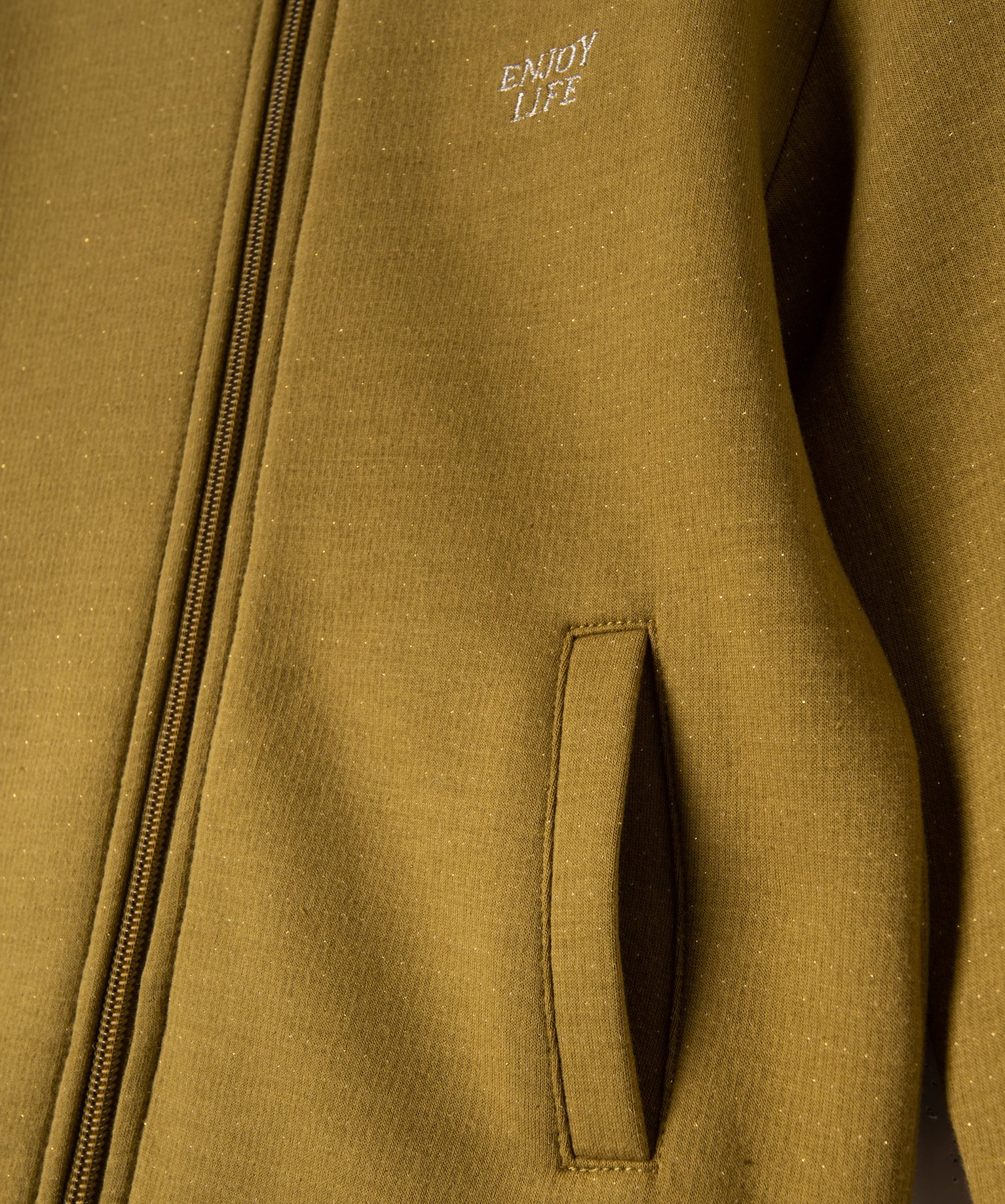 Sweat fille zippé à motifs pailletés vert | GEMO