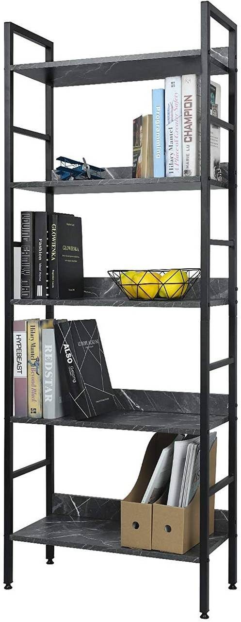 EUGAD Bücherregal, 1-tlg., Küchenregal, mit 5 offenen Regalebenen aus MDF