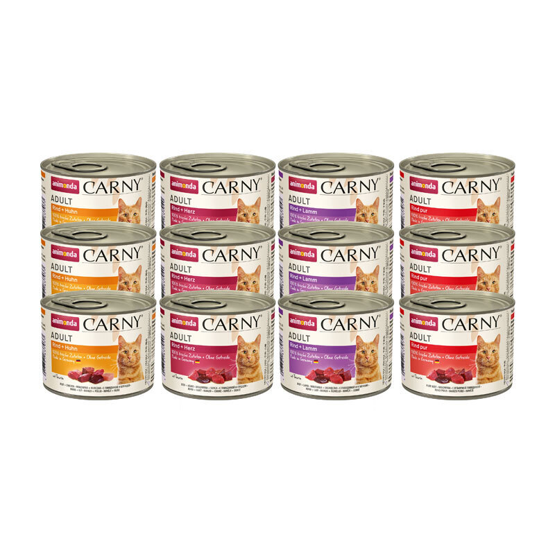 Animonda Nassfutter Animonda CARNY Adult 12x200g Mixpaket Fleisch-Menü 1
