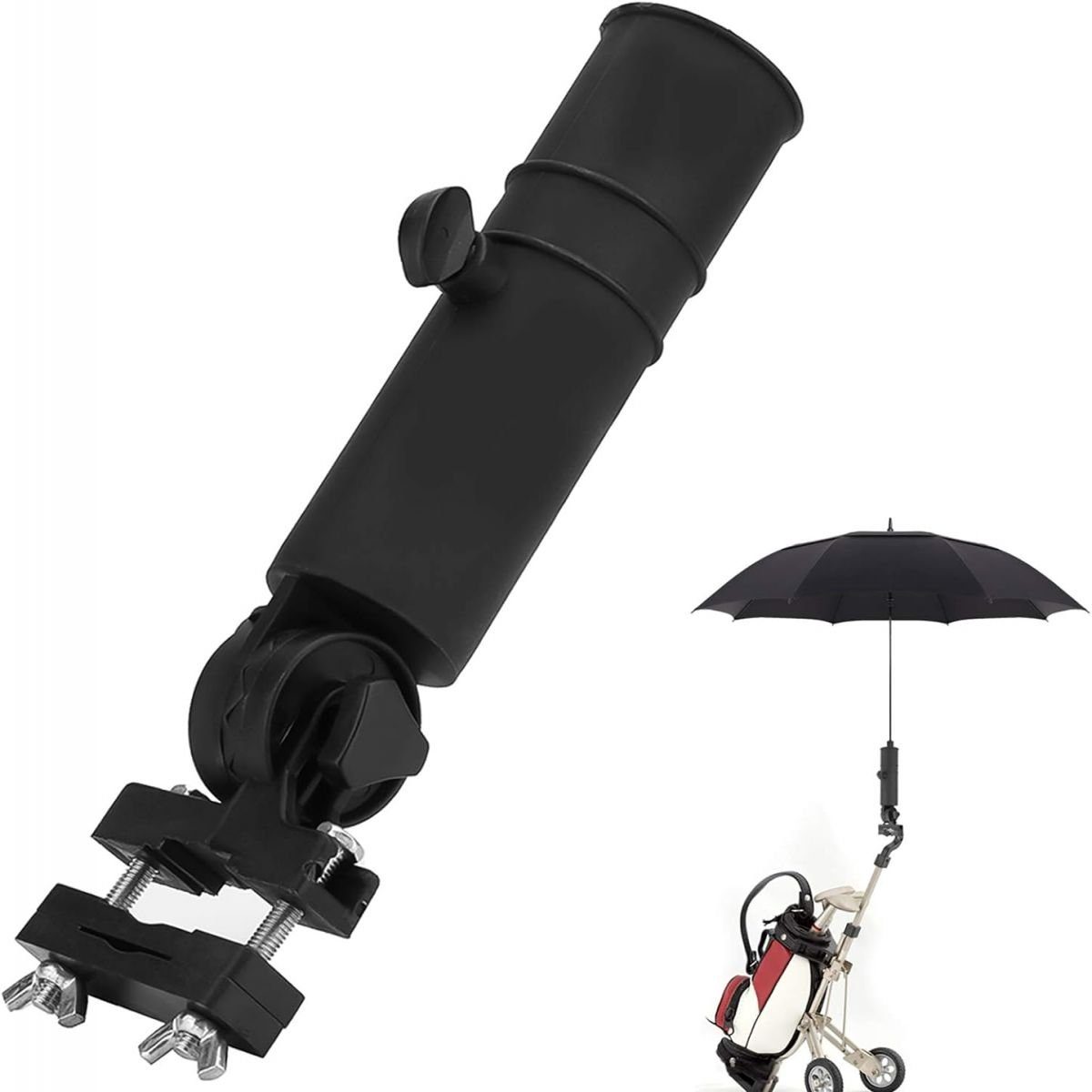 JedBesetzt Schirmhalter Golf Trolley Umbrella Stand, Universal Golf Cart Umbrella Holder